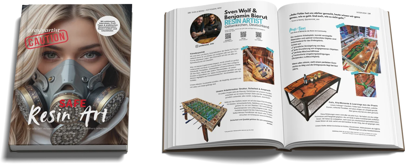 Safe Resin Art: Cover und aufgeschlagene Doppelseite