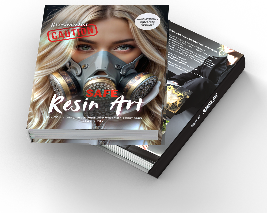 Safe Resin Art, two copies showing the cover and open pages